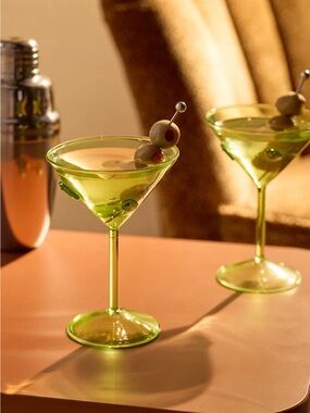 Urban Outfitters Green Martini Glass SET OF 4